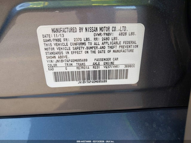 Продажа на аукционе авто 2014 Infiniti Q50 Premium, vin: JN1BV7AP4EM685489, номер лота: 44374466