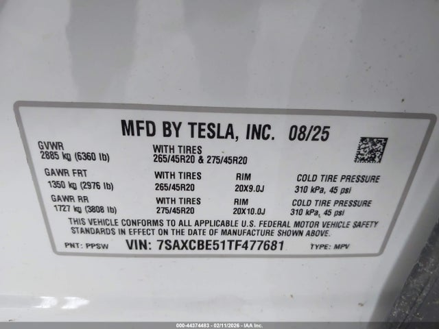 2026 TESLA MODEL X 7SAXCBE51TF477681 Photo 8