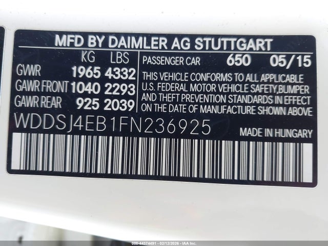 Mercedes-Benz CLA 250 2015 WDDSJ4EB1FN236925 Image 9