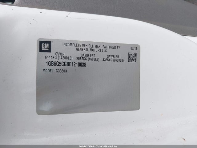 1GB6G5CG8E1210038 Chevrolet Express Cutaway 4500