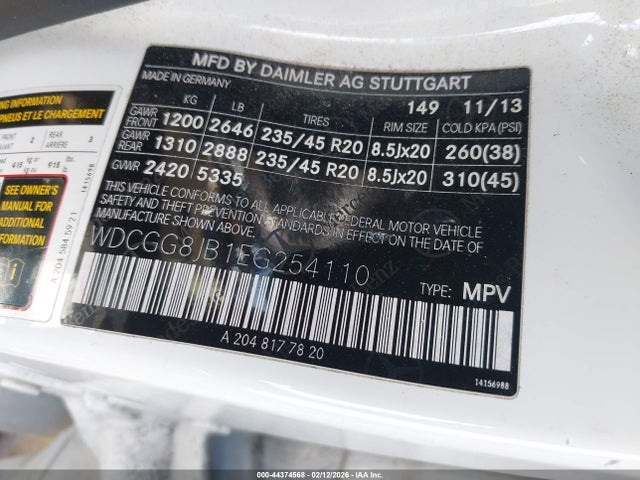 Продаж на аукціоні авто 2014 Mercedes-benz Glk 350 4matic, vin: WDCGG8JB1EG254110, номер лоту: 44374568