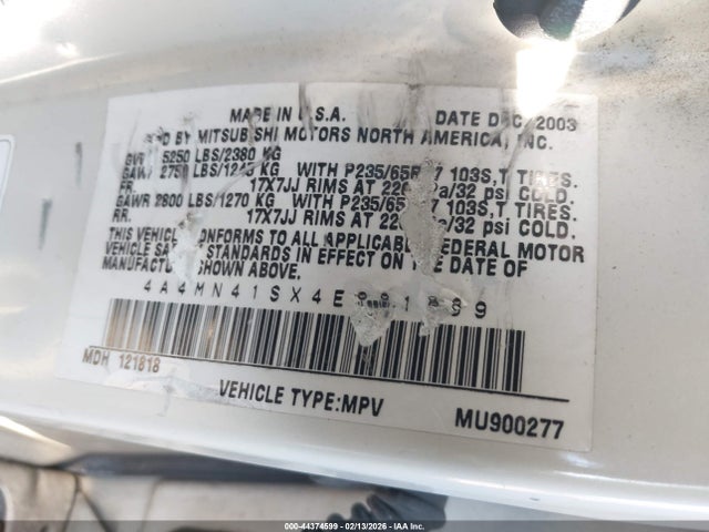 2004 MITSUBISHI ENDEAVOR 4A4MN41SX4E081889 Photo 8