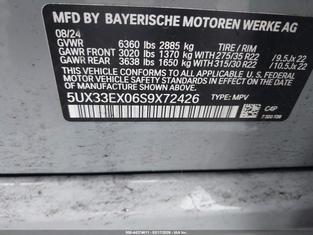 BMW X6 Xdrive40i 2025 5UX33EX06S9X72426 Image 9