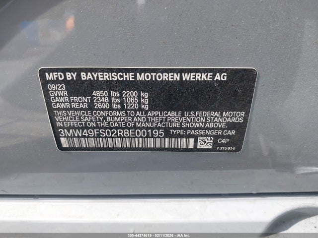 3MW49FS02R8E00195 BMW M340I