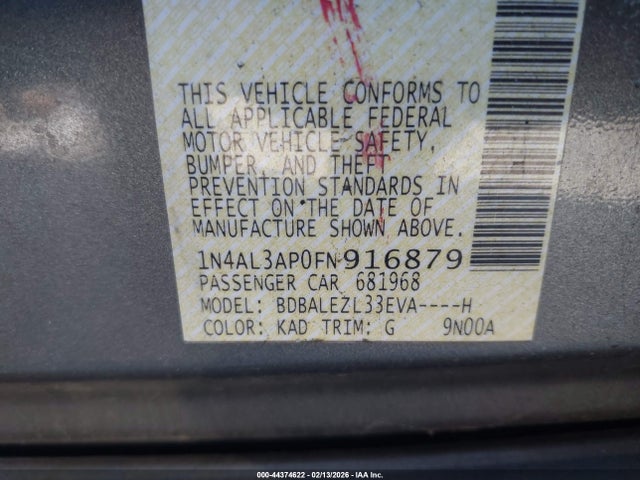 1N4AL3AP0FN916879 Nissan Altima 2.5 S