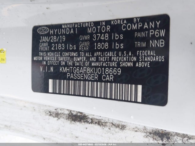 Hyundai Veloster 2.0 2019 KMHTG6AF8KU018669 Image 9