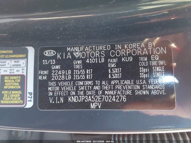 KIA SOUL + 2014 KNDJP3A52E7024276 Image 9