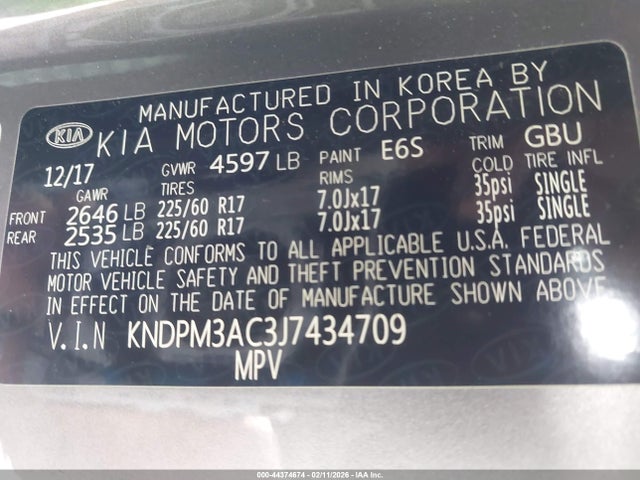 KIA Sportage Lx 2018 KNDPM3AC3J7434709 Image 9