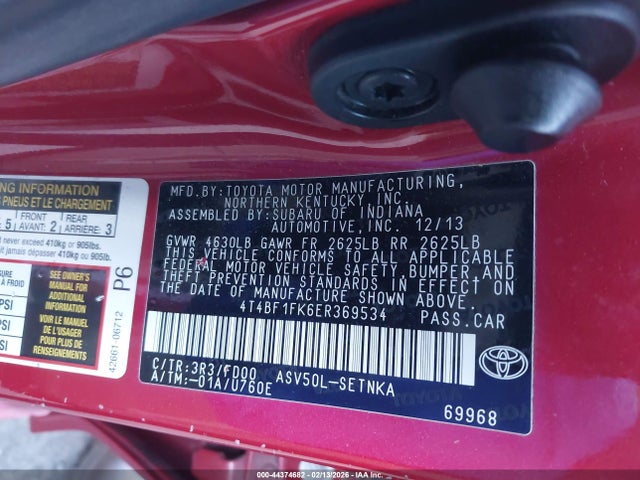 2014 TOYOTA CAMRY 4T4BF1FK6ER369534 Photo 8