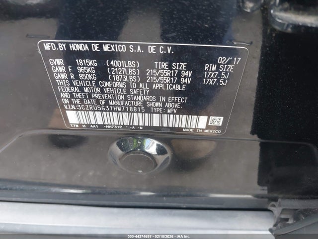 3CZRU5G31HM718815 Honda HR-V LX