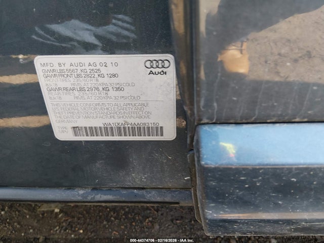 2010 AUDI Q5 WA1LKAFP4AA083150 Photo 8