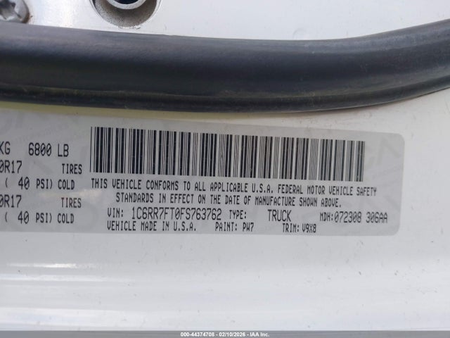 1C6RR7FT0FS763762 RAM 1500 Tradesman