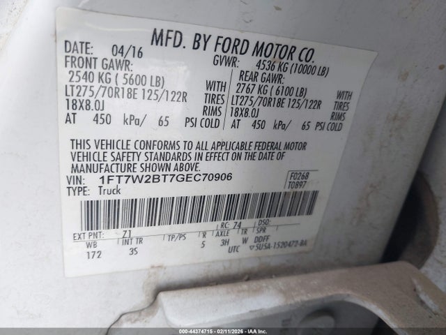Ford F-250 Xlt 2016 1FT7W2BT7GEC70906 Image 9