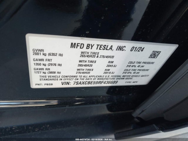2024 TESLA MODEL X 7SAXCBE59RF436689 Photo 8