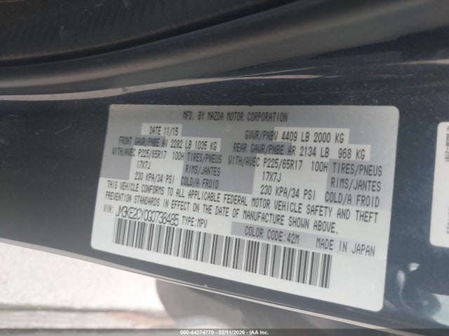 JM3KE2CY0G0738485 Mazda Cx-5 Touring