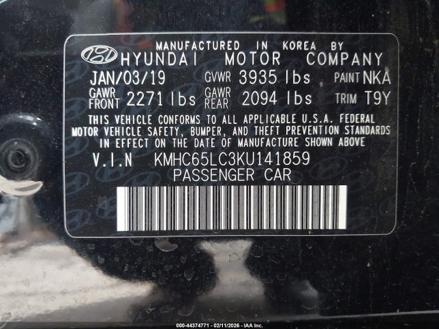 2019 HYUNDAI IONIQ HYBRID KMHC65LC3KU141859 Photo 8