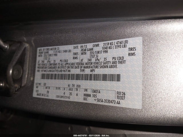 1FMCU9GX7EUB16736 Ford ESCAPE SE