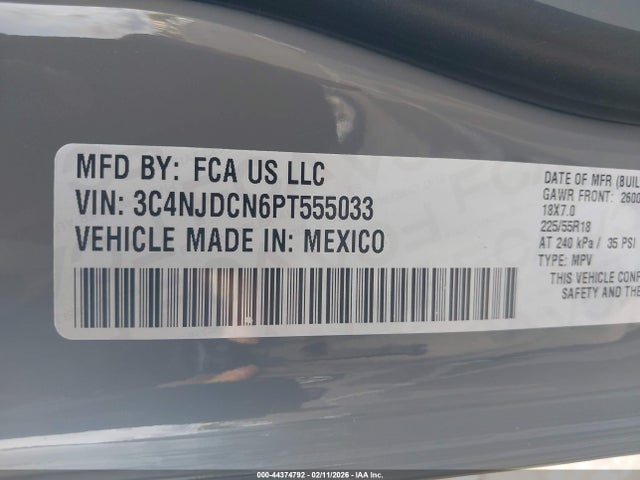 Продажа на аукционе авто 2023 Jeep Compass Limited 4x4, vin: 3C4NJDCN6PT555033, номер лота: 44374792