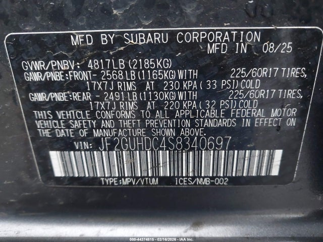 Subaru Crosstrek Premium 2025 JF2GUHDC4S8340697 Image 9