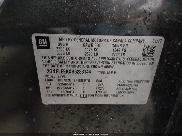2GNFLEEKXH6288144 Chevrolet EQUINOX LS