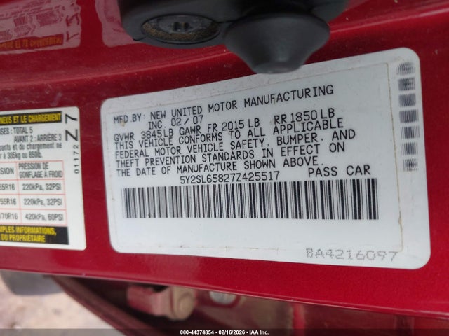 2007 PONTIAC VIBE 5Y2SL65827Z425517 Photo 8