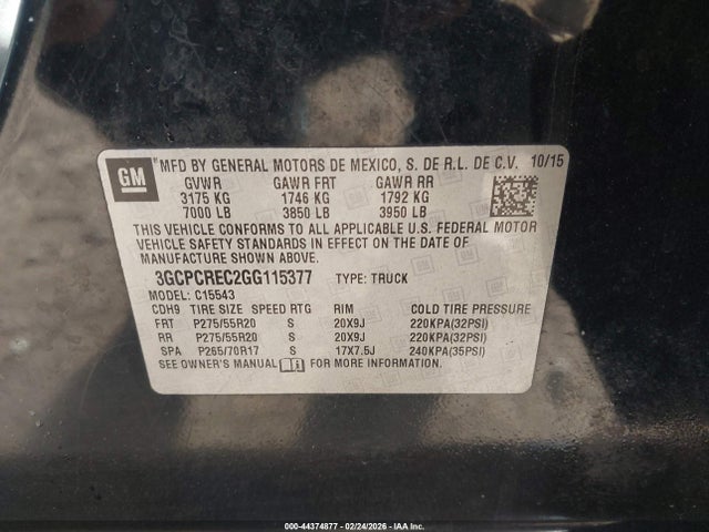 Chevrolet Silverado 1500 1lt 2016 3GCPCREC2GG115377 Image 9