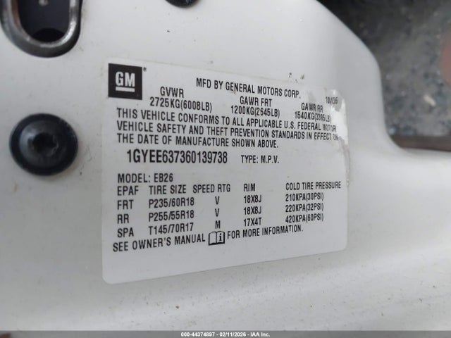 Продаж на аукціоні авто 2006 Cadillac Srx V6, vin: 1GYEE637360139738, номер лоту: 44374897