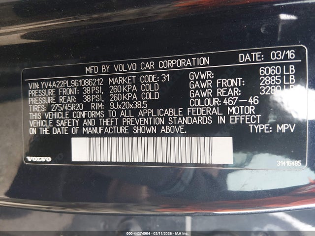 2016 VOLVO XC90 YV4A22PL9G1086212 Photo 8