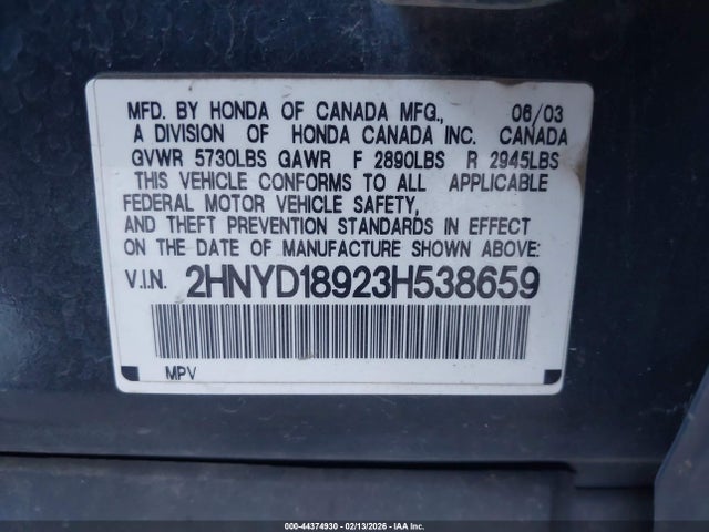 2003 ACURA MDX 2HNYD18923H538659 Photo 8