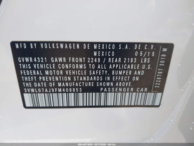 3VWL07AJ9FM408853 Volkswagen Jetta 1.8t Sel