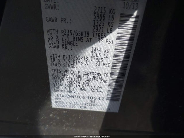 Nissan Pathfinder Sv 2014 5N1AR2MN5EC640542 Image 9