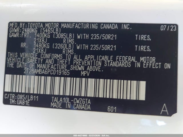 2T2BAMBA6PC019165 Lexus Rx 350 Premium Plus