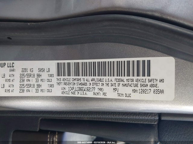 1C4PJLDB6EW162177 Jeep Cherokee Limited