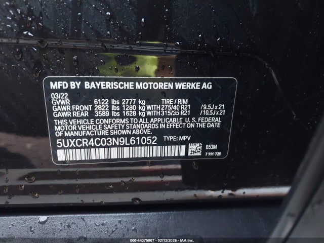 2022 BMW X5 5UXCR4C03N9L61052 Photo 8