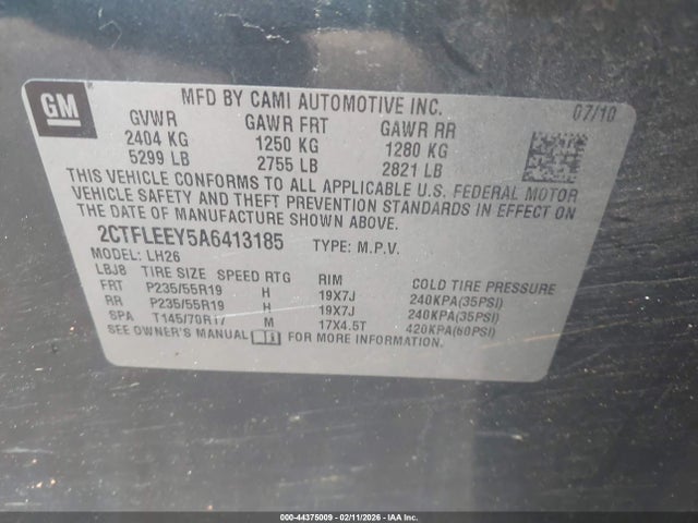 2010 GMC TERRAIN 2CTFLEEY5A6413185 Photo 8