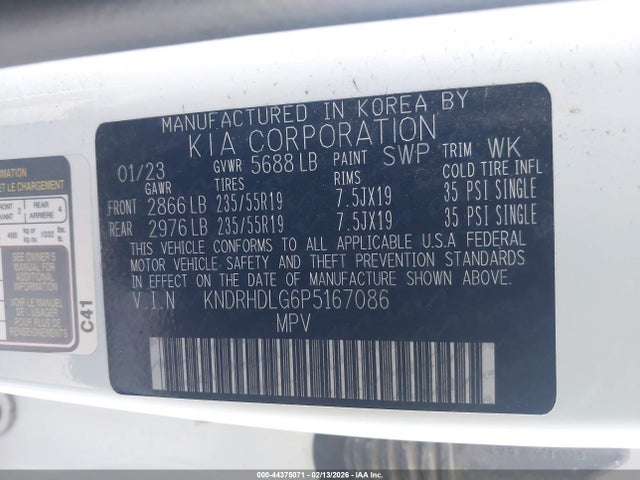 KNDRHDLG6P5167086 KIA Sorento Hybrid Ex