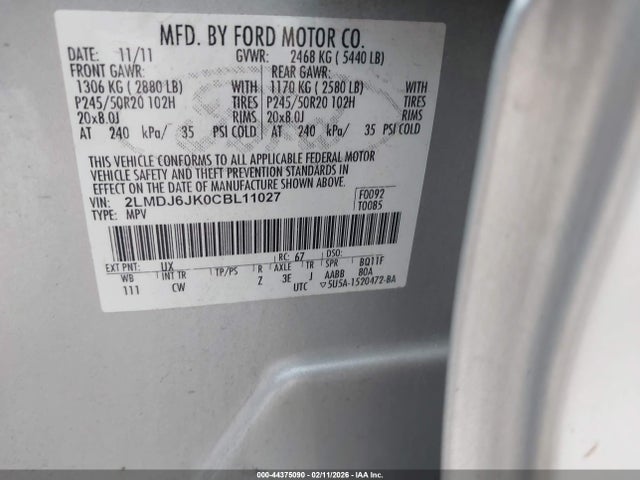 2012 LINCOLN MKX 2LMDJ6JK0CBL11027 Photo 8