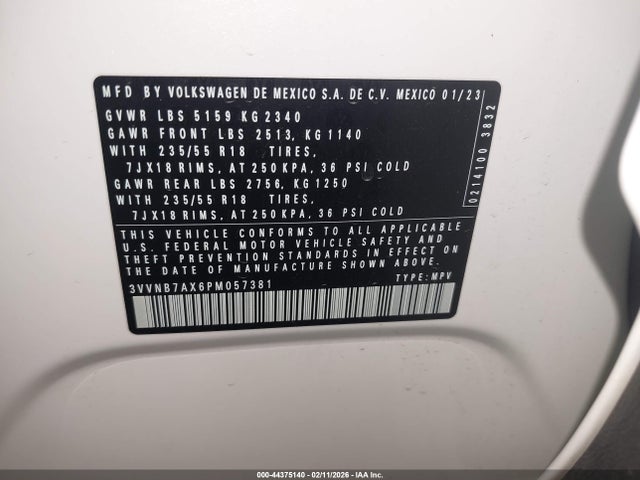 3VVNB7AX6PM057381 Volkswagen Tiguan 2.0t Se
