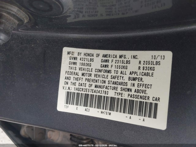 Honda Accord Sport 2014 1HGCR2E57EA043790 Image 9