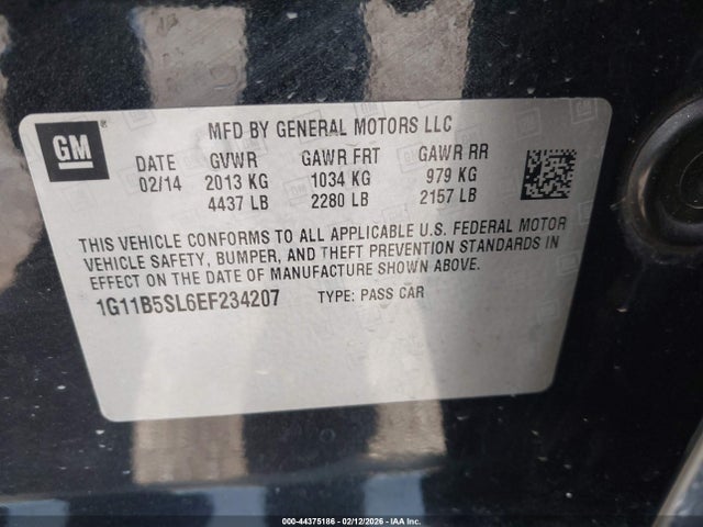 Chevrolet Malibu 1ls 2014 1G11B5SL6EF234207 Image 9