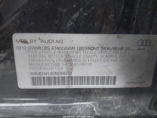 2013 AUDI A4 WAUEFAFL5DN044433 Photo 8