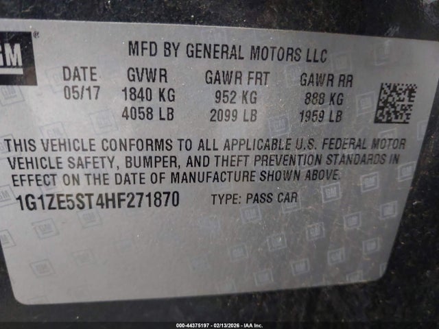 1G1ZE5ST4HF271870 Chevrolet MALIBU 1LT