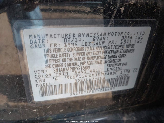 Nissan SENTRA SL 2014 3N1AB7AP0EY216689 Image 9