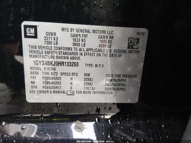 2017 CADILLAC ESCALADE 1GYS4BKJ9HR133260 Photo 8