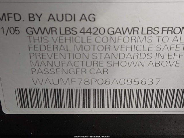 2006 AUDI A3 WAUMF78P06A095637 Photo 8