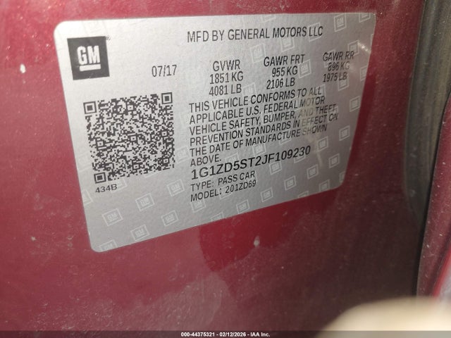 Chevrolet MALIBU LT 2018 1G1ZD5ST2JF109230 Image 9