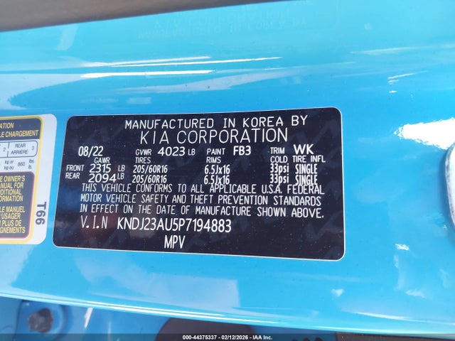 KIA SOUL S 2023 KNDJ23AU5P7194883 Image 9