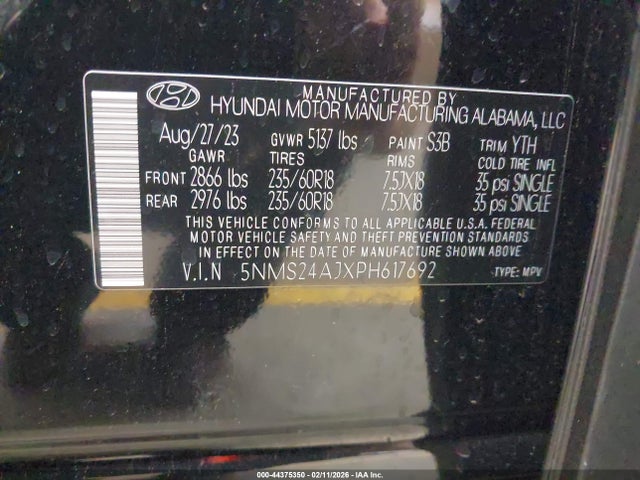Hyundai Santa Fe Sel 2023 5NMS24AJXPH617692 Image 9