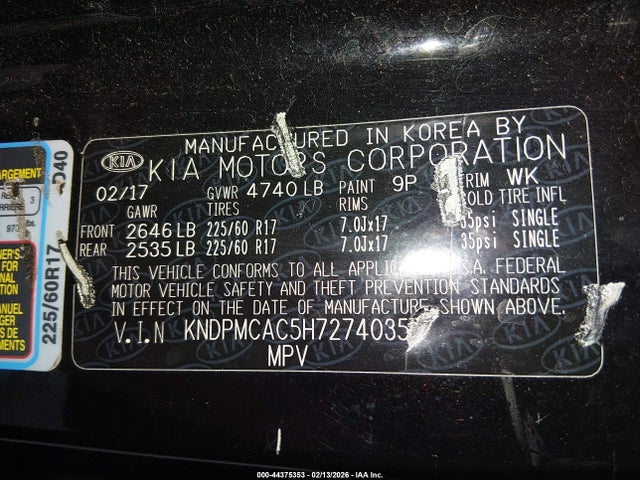 KIA Sportage Lx 2017 KNDPMCAC5H7274035 Image 9