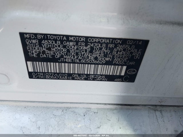 Lexus GS 350 2014 JTHBE1BL6E5036629 Image 9